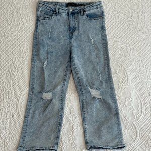 KENDALL + KYLIE The Icon High Rise Distressed Straight Leg Jeans - 7/28